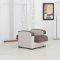 Brown Fabric & Light Vinyl Two-Tone Modern Sofa Bed w/Options