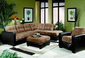 Modern Two-Tone Sectional Sofa and Matching Cocktail Ottoman Set [CRSS-286-550121]