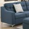 F6999 Sectional Sofa in Navy Fabric w/ Ottoman by Boss