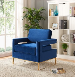 Noah Accent Chair 511 in Navy Velvet by Meridian