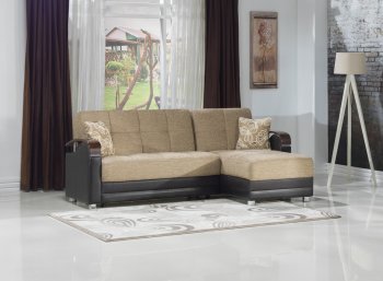 Luna Fulya L. Brown Sectional Sofa w/Chaise in Fabric by Bellona [IKSS-Luna Fulya L. Brown F]