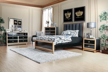 Braunfels 5Pc Bedroom Set CM7263 in Black & Gold w/Options [FABS-CM7263-Braunfels]