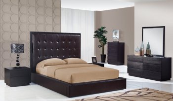 Metro Bedroom in Chocolate & Wenge w/Platform Bed by Global [GFBS-Metro Chocolate Wenge]