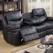 7270 Reclining Sofa in Black Bonded Leather w/Options