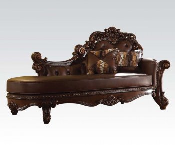 Vendome Chaise in Cherry PU 96491 by Acme [AMCL-96491 Vendome]