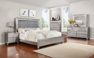 B4183 Bedroom in Silver Tone w/Options