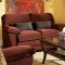 Rich Raisin or Chocolate Microfiber Living Room Sofa w/Options