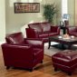 Red Bycast Leather Elegant Contemporary Living Room