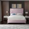 Cruz Bed in Pink Velvet Fabric by Meridian w/Options