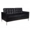 Florence Sofa FS90BLL in Black Leatherette - LeisureMod w/Option