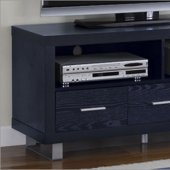 Black Matte Finish Modern TV Stand W/Metal Legs