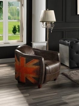 Brancaster Chair LV01811 Antique Slate Leather by Acme w/Options [AMAC-LV01811 Brancaster]