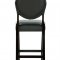 Button Bar Stool Set of 2 in Black Vinyl by Modway