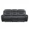 Lamruil Motion Sofa LV00072 in Gray Leather by Acme w/Options