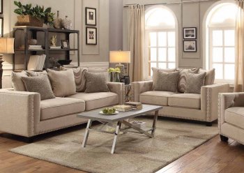 Kelvington Sofa Set in Beige Fabric 505451 by Coaster w/Options [CRS-505451 Kelvington]