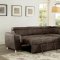 Lorna Sectional Sofa Convertible CM6515BR in Brown Fabric