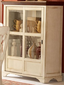 Ohana 1393W-50 Curio in White & Cherry by Homelegance [HEBU-1393W-50 Ohana]