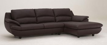 Espresso Full Top Grain Leather Modern Elegant Sectional Sofa [VGSS-K1235-Espresso]