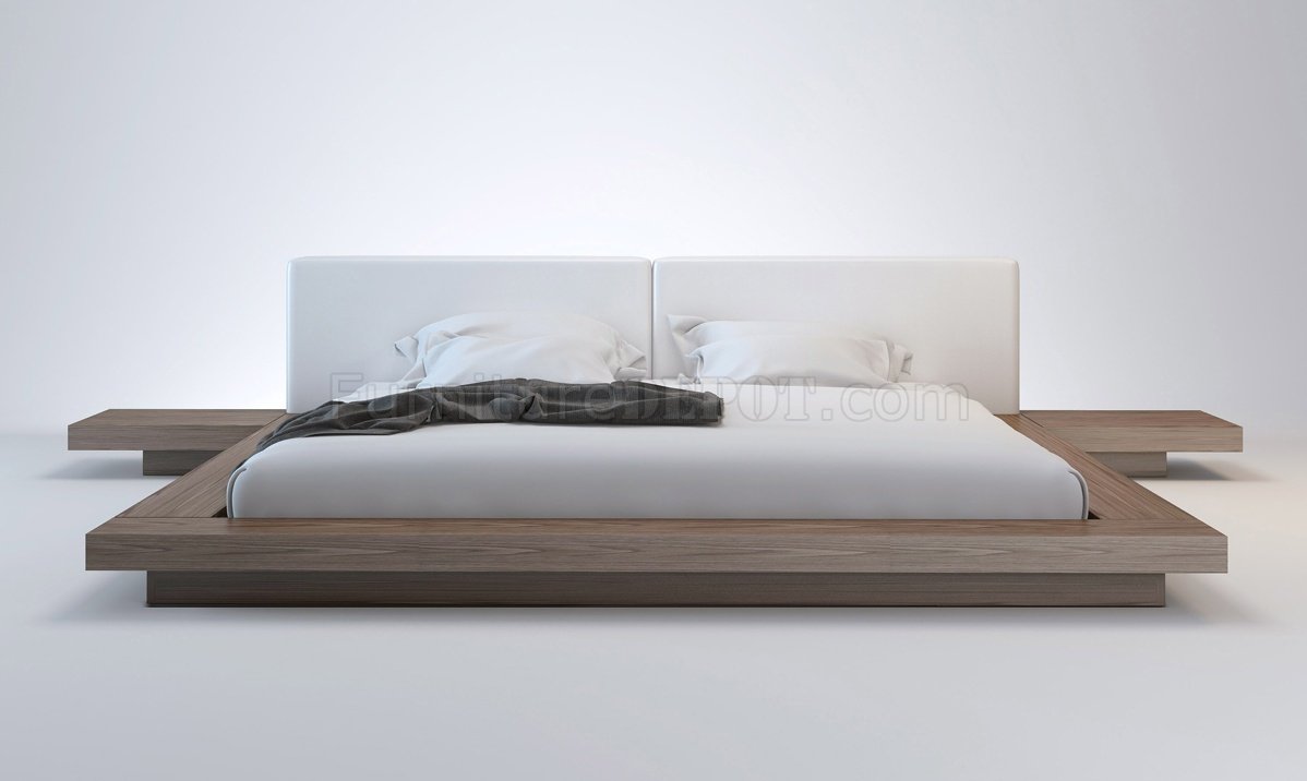 Modloft Worth Ecru Fabric King Platform Bed