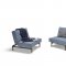 Splitback Sofa Bed Blue w/Wood Legs by Innovation w/Option