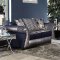 Katarina Sofa SM6418 in Navy/Silver Chenille & Leatherette w/Opt