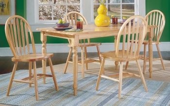 5 PC Natural Solid Wood Dinette with Rectangular Dining Table [CRDS-117-4049]