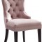 Nikki Dining Chair 740 Set of 2 Pink Velvet Fabric by Meridian