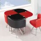 D536DT Dining Set 5Pc in Black & Red by Global Furniture USA