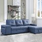 Strophios Sectional Sofa 54650 in Blue Fabric by Acme