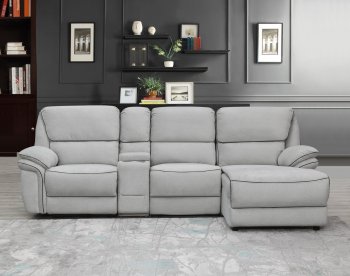 U141 Power Reclining Sectional Sofa in Light Gray by Global [GFSS-U141 Light Gray]