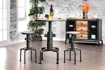 Foskey CM3367BT 3PC Bar Table Set in Antique Black [FABF-CM3367BT-Foskey]