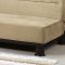 Camel Micro Suede Contemporary Sofa Sleeper w/Canister Legs