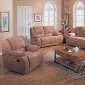 Sand Microfiber Modern Reclining Sofa w/Optional Items