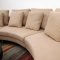 Tan Fabric 3Pc Curved Modern Sectional Sofa w/Steel Legs