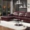 51130 Firas Sectional Sofa in Burgundy Split Leather by Acme