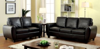 Hatton Sofa & Loveseat Set CM6321BK in Black Leatherette w/Opt [FAS-CM6321BK-Hatton]