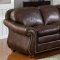 Brown Bonded Leather Contemporary Sofa w/Optional Chair