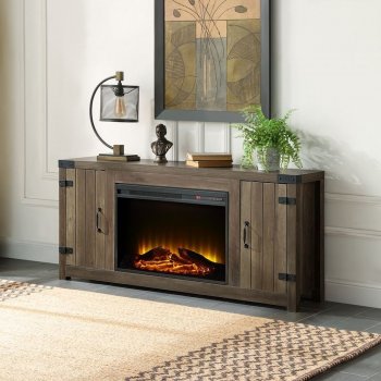 Tobias Fireplace AC00275 in Rustic Oak by Acme [AMFP-AC00275 Tobias]