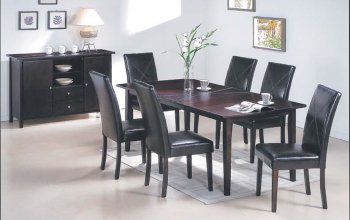 Mahogany Finish Contemporary Dining Set With Extendable Table [AMDS-110-9410]