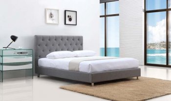 Miles II Bed in Gray Fabric by Casabianca [CBB-Miles II Gray]