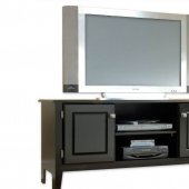 Black Cherry Finish Modern TV Stand w/2 Door Cabinets