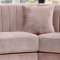 Jackson Sectional Sofa 673 in Pink Velvet Fabric by Meridian