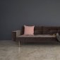 Splitback Sofa Bed in Gray w/Arms & Brass Legs by Innovation