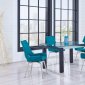 D646DT Dining Set 5Pc in Black by Global w/D4878DC Chairs