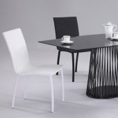 Black Glass Top & Metal Mesh Base Modern 5Pc Dining Set