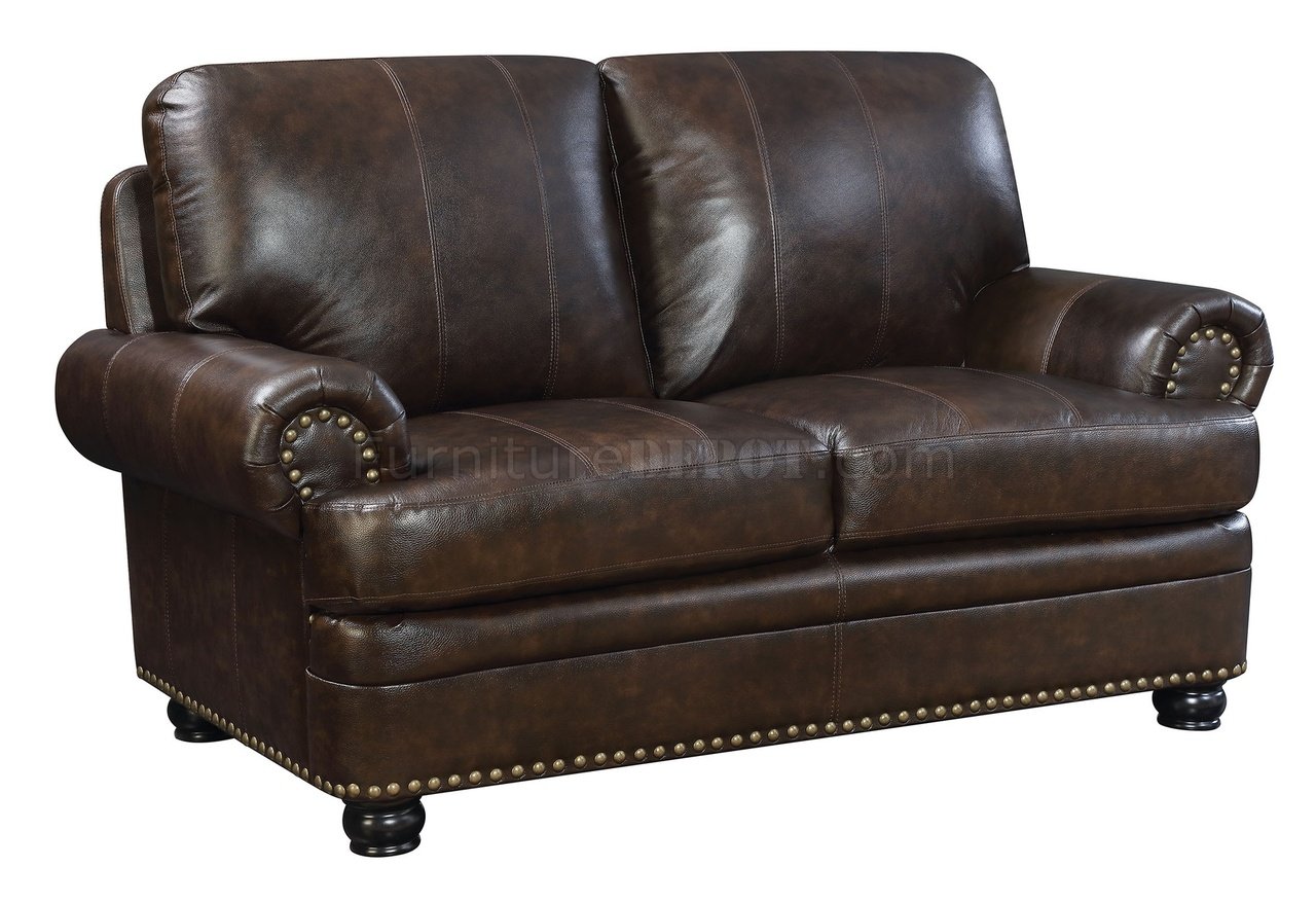 Reinhardt Sofa CM6318DB In Dark Brown Top Grain Leather Match