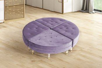 QUARTERS Coffee Table - Set of 2 Quarters - Light Purple Velvet [KCCT-Quarters Light Purple]