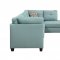 Laurissa Sectional Sofa w/Ottoman 54395 in Light Teal by Acme