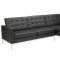 Loft Sectional Sofa in Black Leather by Modway