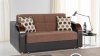 Caprio Pull Out Loveseat Bed in Brown Chenille Fabric w/Options